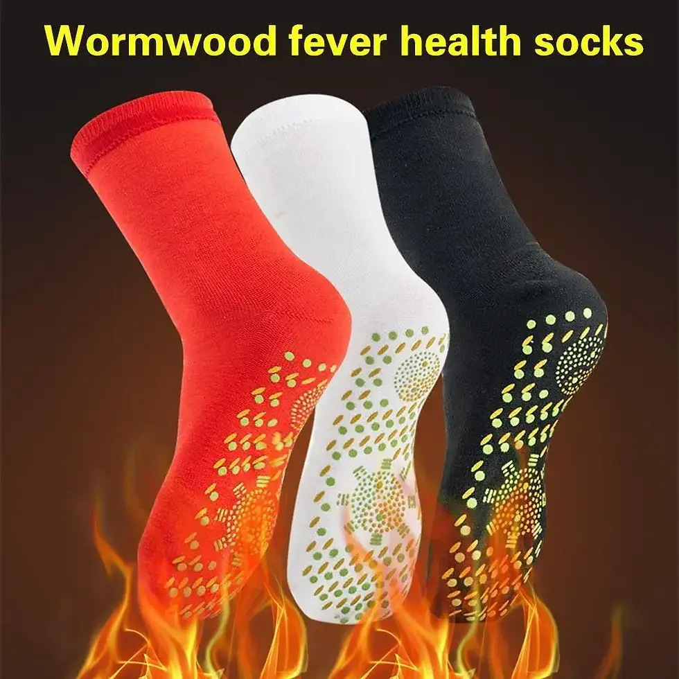 Thumbnail: Thermal Self Heating Warm Cold Feet Tourmaline Slimming Health Socks 