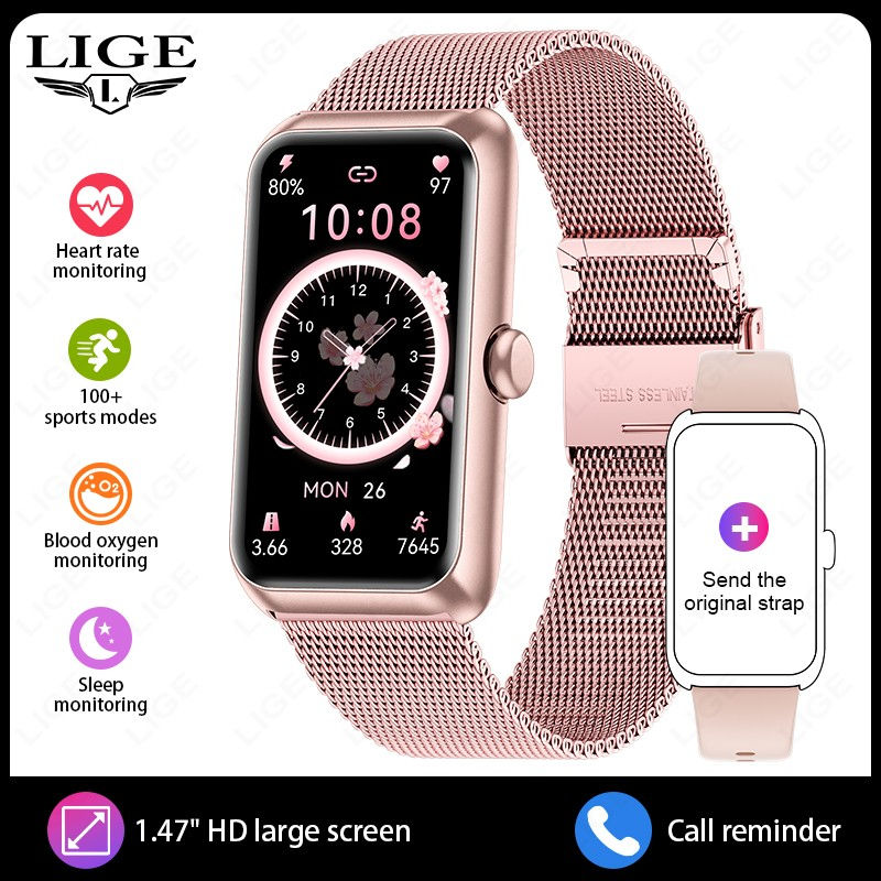 Thumbnail: LIGE New Fitness Smart Wristband Call Notification Heart Rate Sleep Tracking Exe
