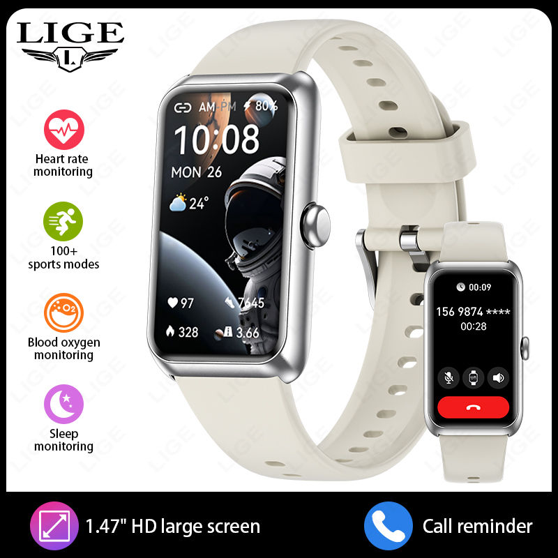 Thumbnail: LIGE New Fitness Smart Wristband Call Notification Heart Rate Sleep Tracking Exe