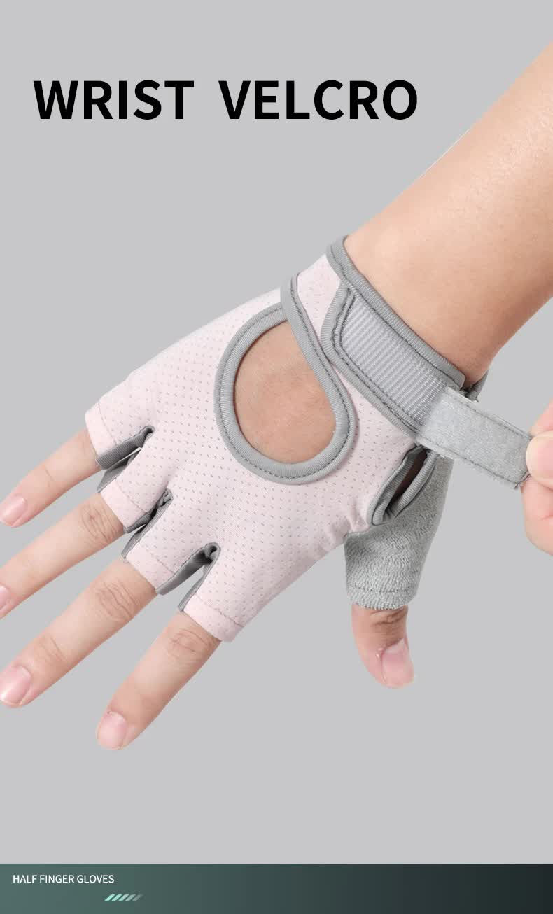 Thumbnail: NNEDSZ L Pink Silicone Padded Workout Gloves - Non-Slip Weightlifting Gloves for