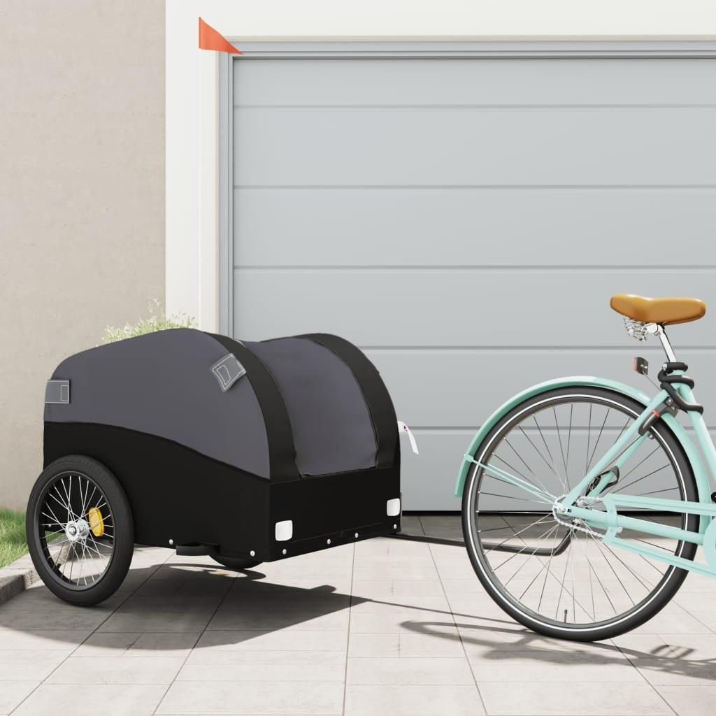 vidaXL Bike Trailer Black 99.2 lb Iron