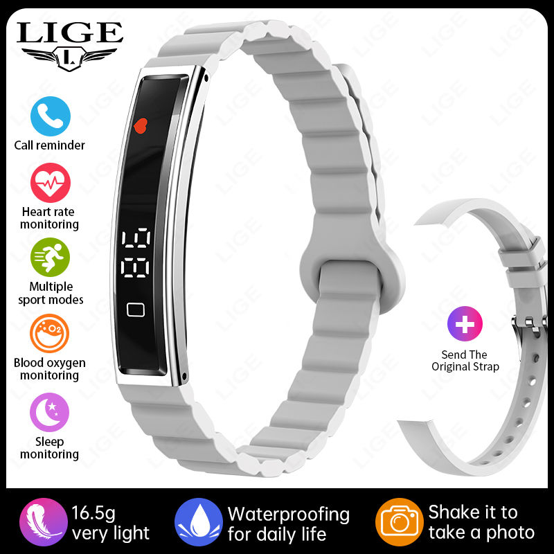 Thumbnail: LIGE New Sport Fitness Tracker Smart Bracelet Heart Rate Health Monitor Pedomete