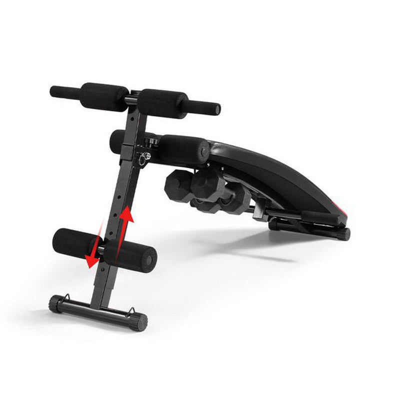Thumbnail: Abdominal bench with rubber rope and dumbbells