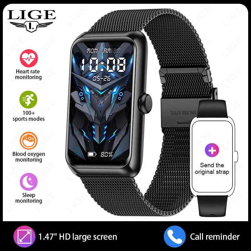 Thumbnail: LIGE New Fashion Fitness Smart Watch Band Blood Oxygen Heart Rate Monitoring 1.4