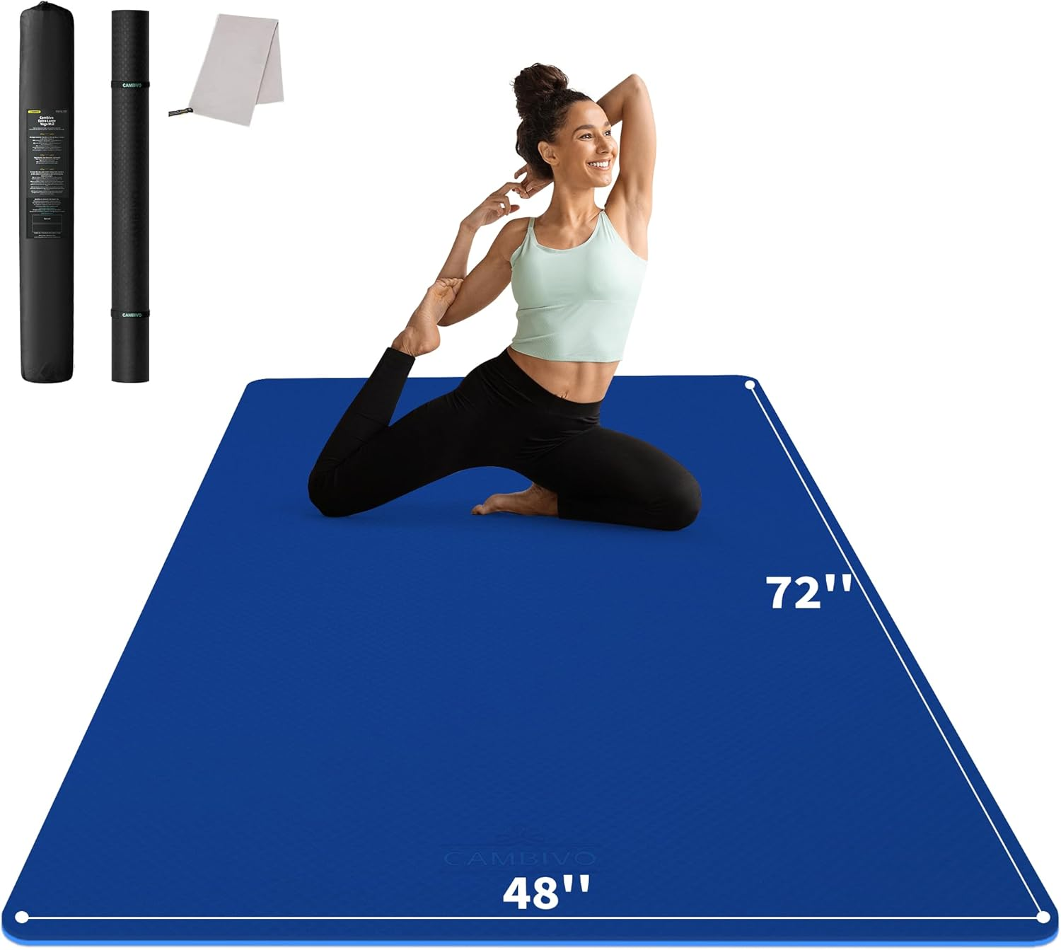 CAMBIVO 72''X48'' Large Yoga Mat, Extra Thick TPE Workout Mat