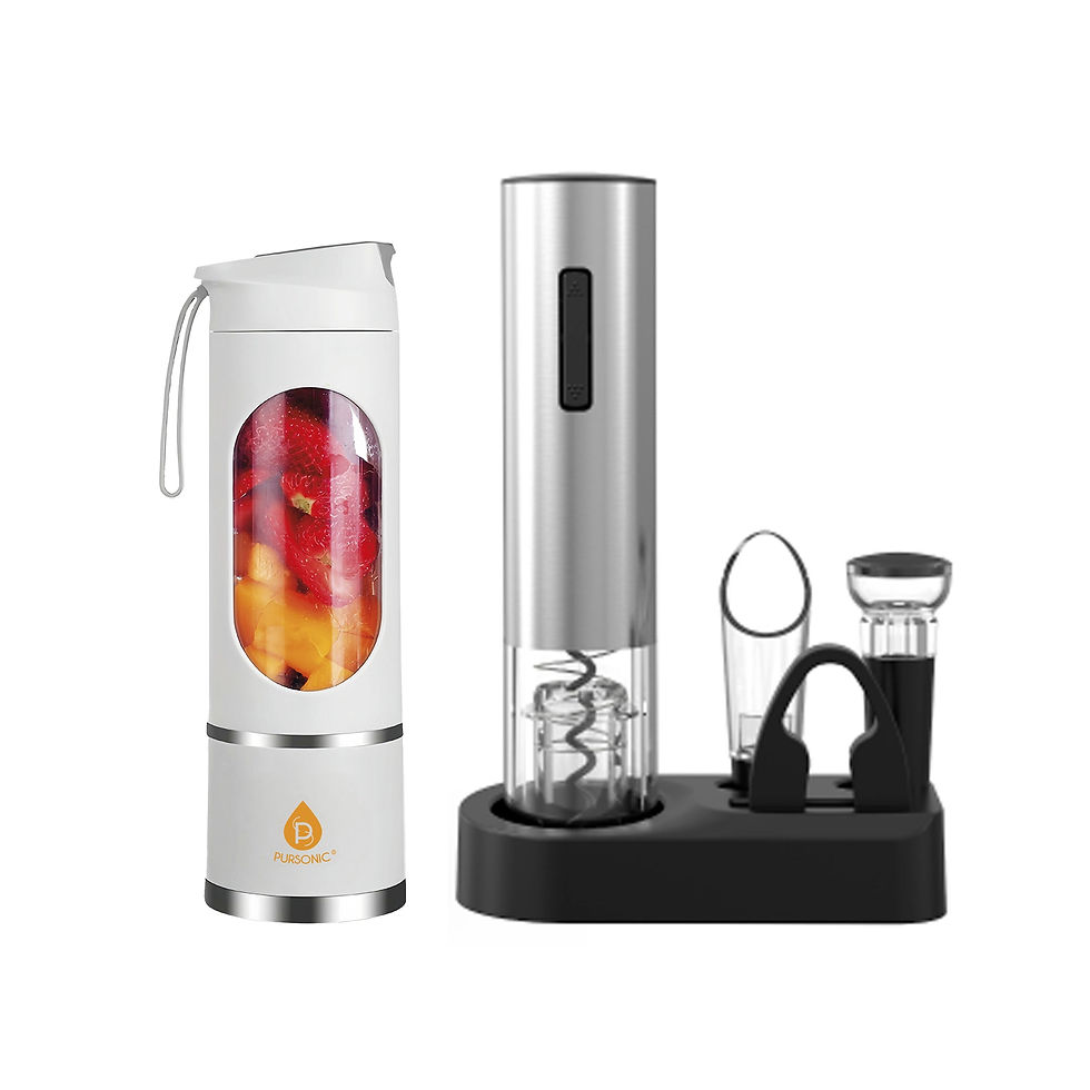 Thumbnail: Premium Wine & Juice Duo: Electric Wine Opener + Travel Juicer Blender
