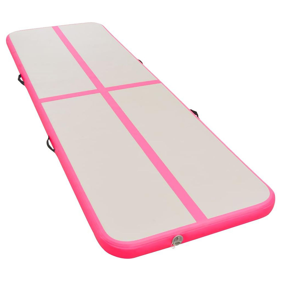 Thumbnail: vidaXL Inflatable Gymnastics Mat with Pump 157.4"x39.3"x3.9" PVC Pink