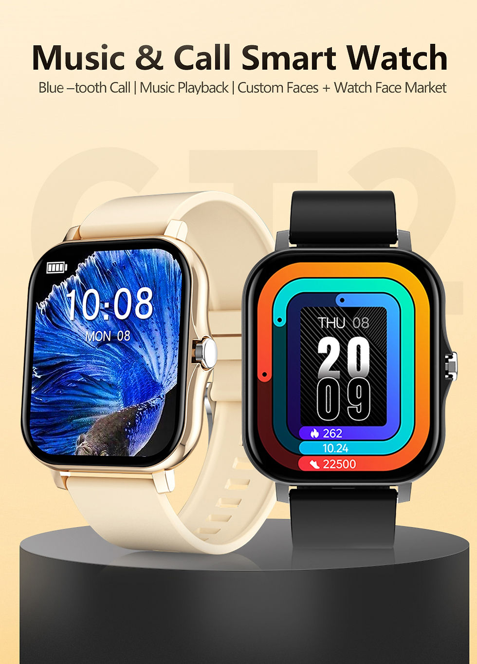 Thumbnail: Sport Smart Watch Fitness Clock Health Monitor Waterproof Smartwatch Bluetooth C