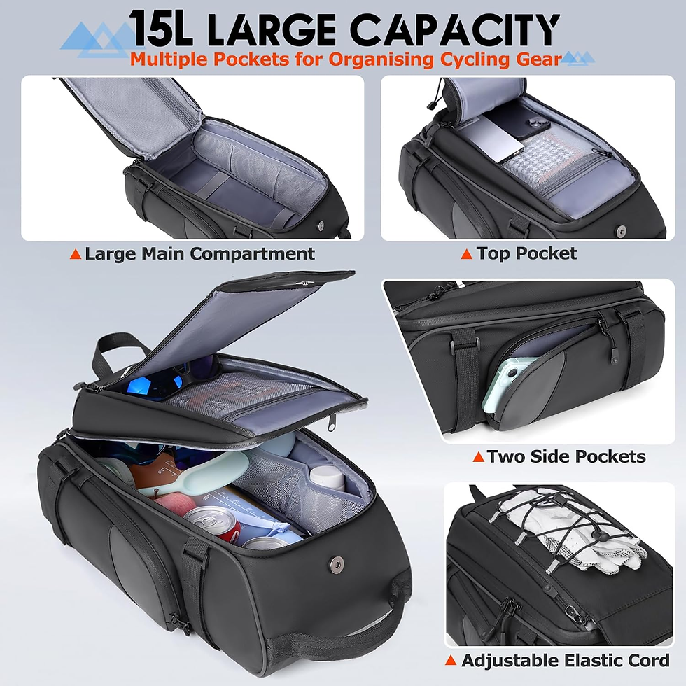 Thumbnail: Bike Bags for Bicycle Rear Rack 15L Waterproof Bike Ebike Trunk Pannier Saddle B