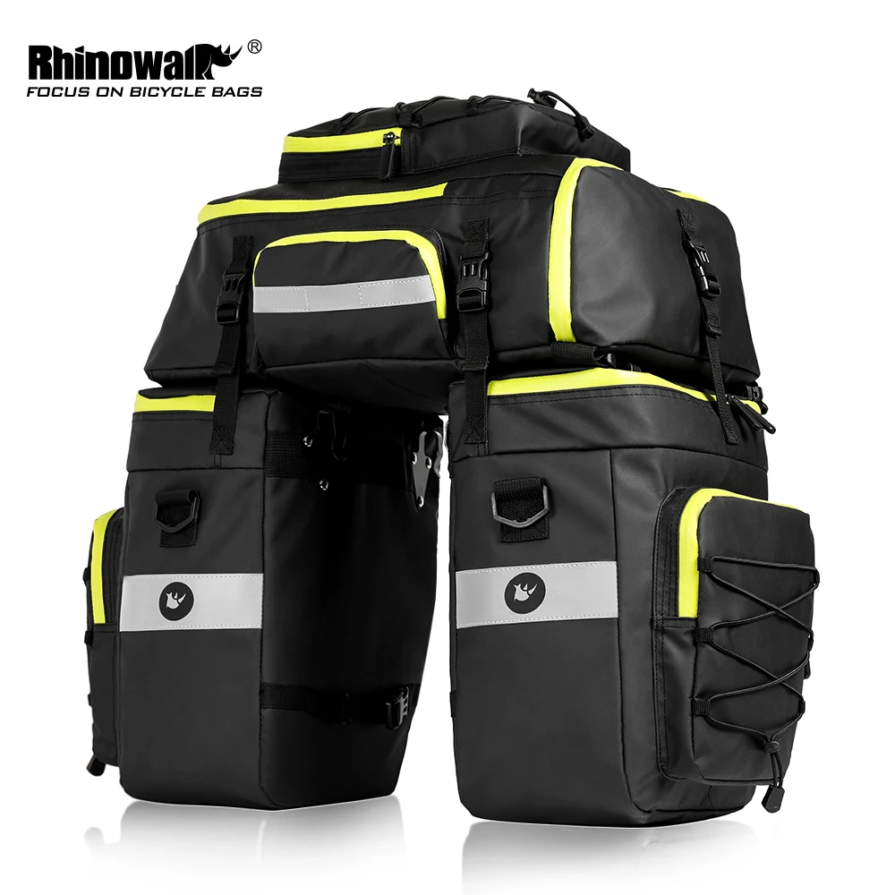 Bike Pannier Bag 3 in 1 Big Capacity with Rain Cover Rear Rack Seat Trunk Bags f