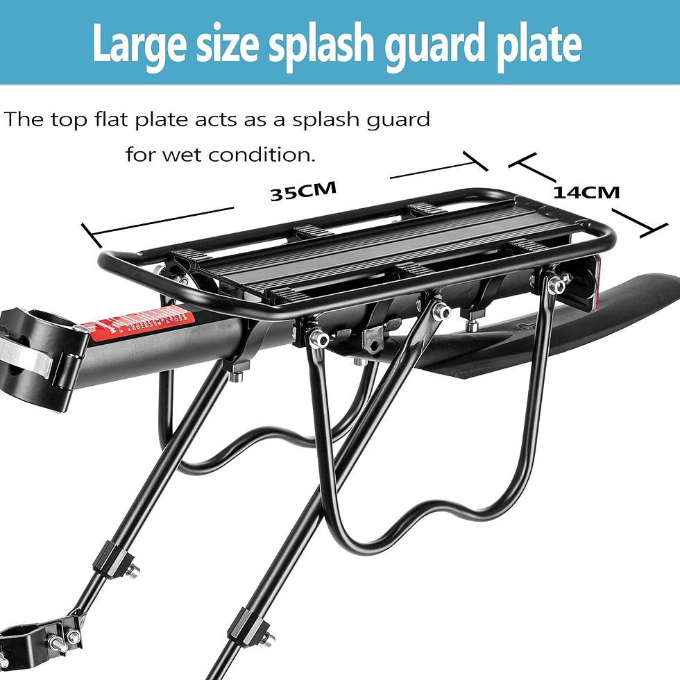 Thumbnail: Rear Bike Rack,Bike Cargo Rack W/Fender & Large Size Reflective,Quick Release Mo