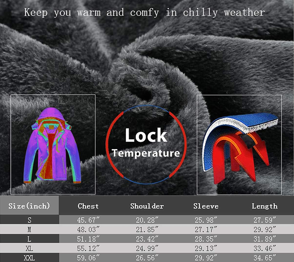 Thumbnail: Men'S Ski Jacket Warm Winter Waterproof Windbreaker Hooded Raincoat Snowboarding