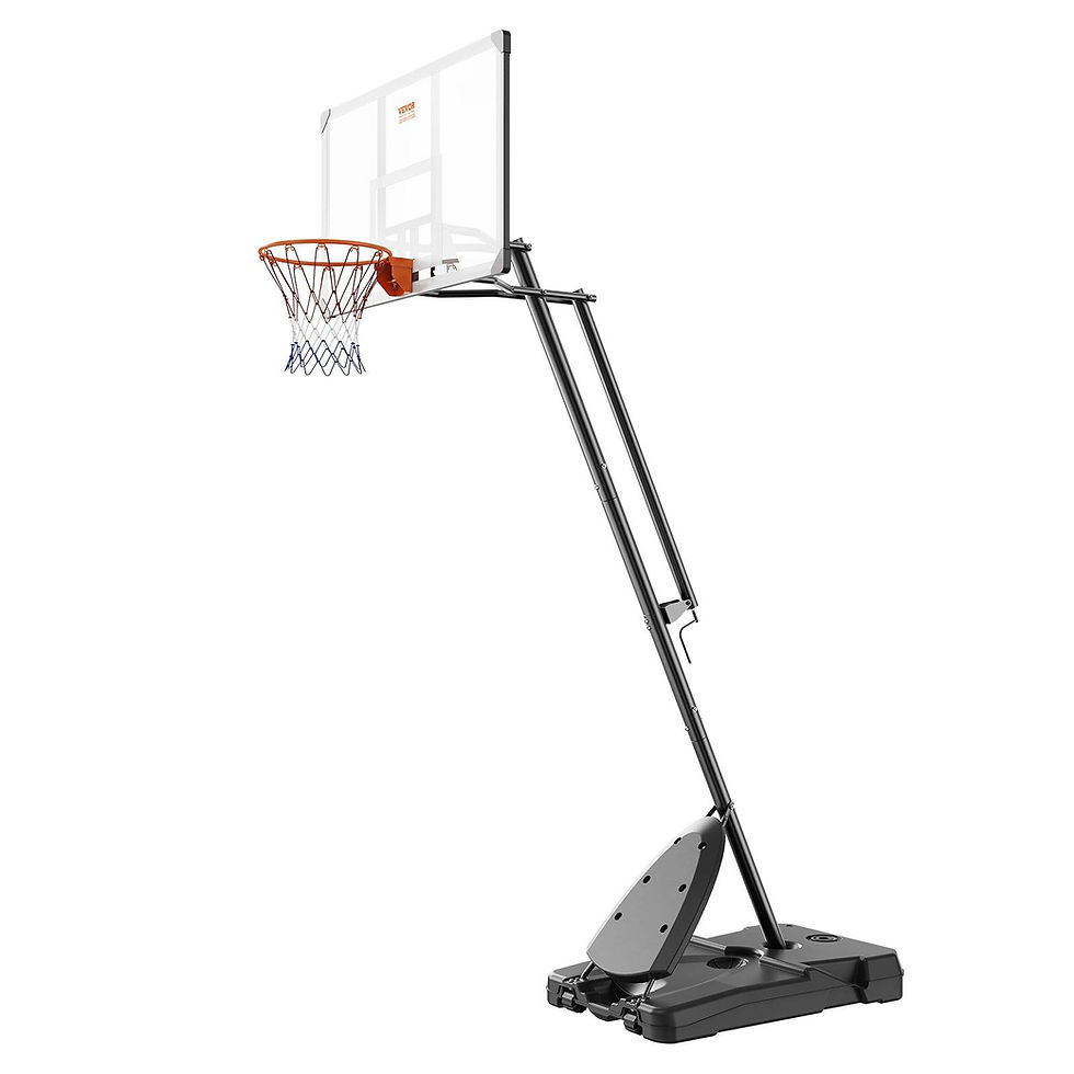 Thumbnail: VEVOR Basketball Hoop, 7.6-10 ft Adjustable Height Portable Backboard System, 54