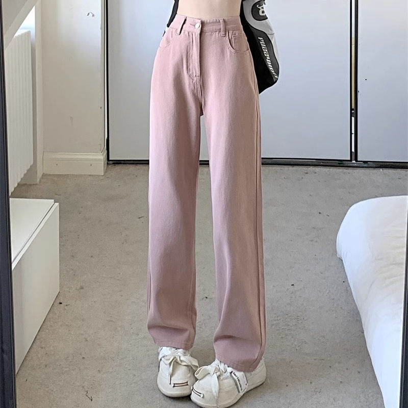Thumbnail: Woman Vintage Wide Leg Jeans Girls High Waist Pants Female Fashion Black Black G