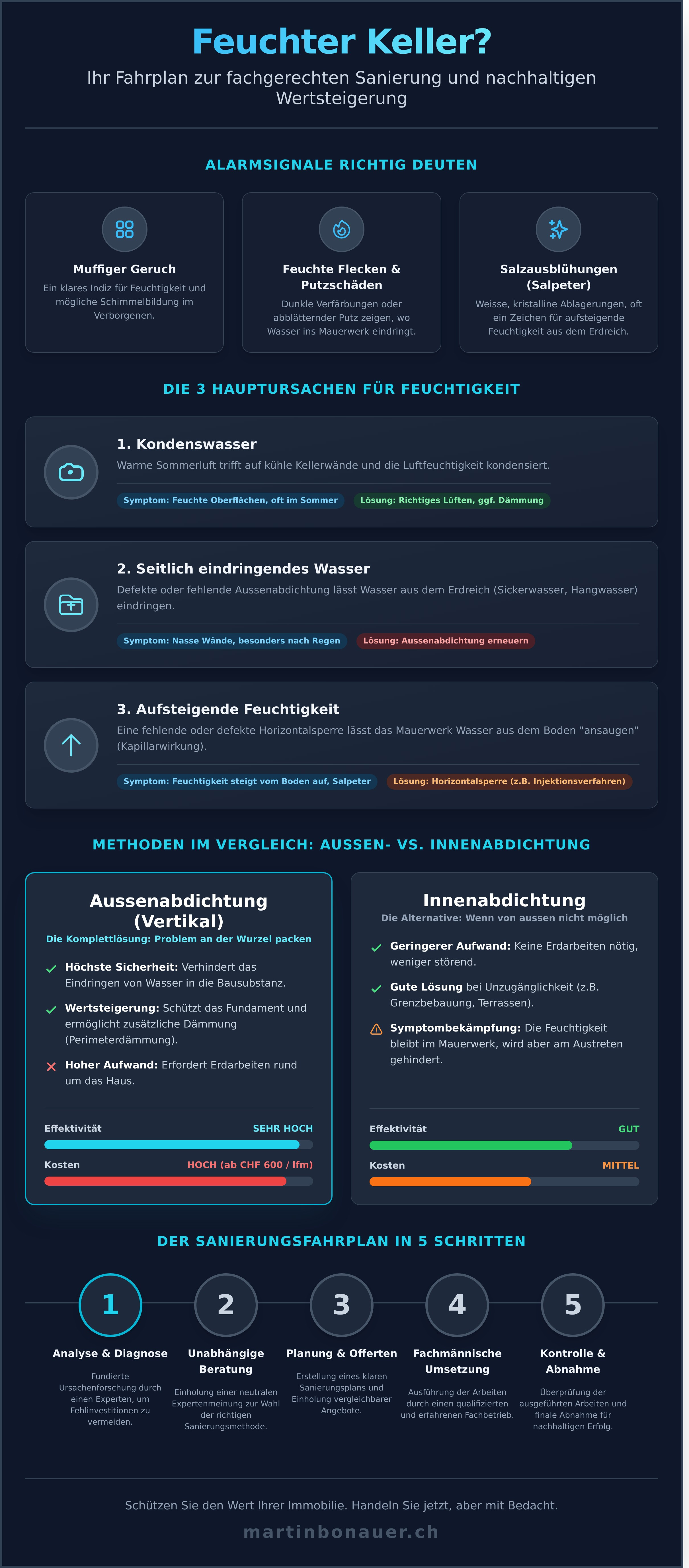 Infografik: Keller sanieren feuchtigkeit infographic - visual guide