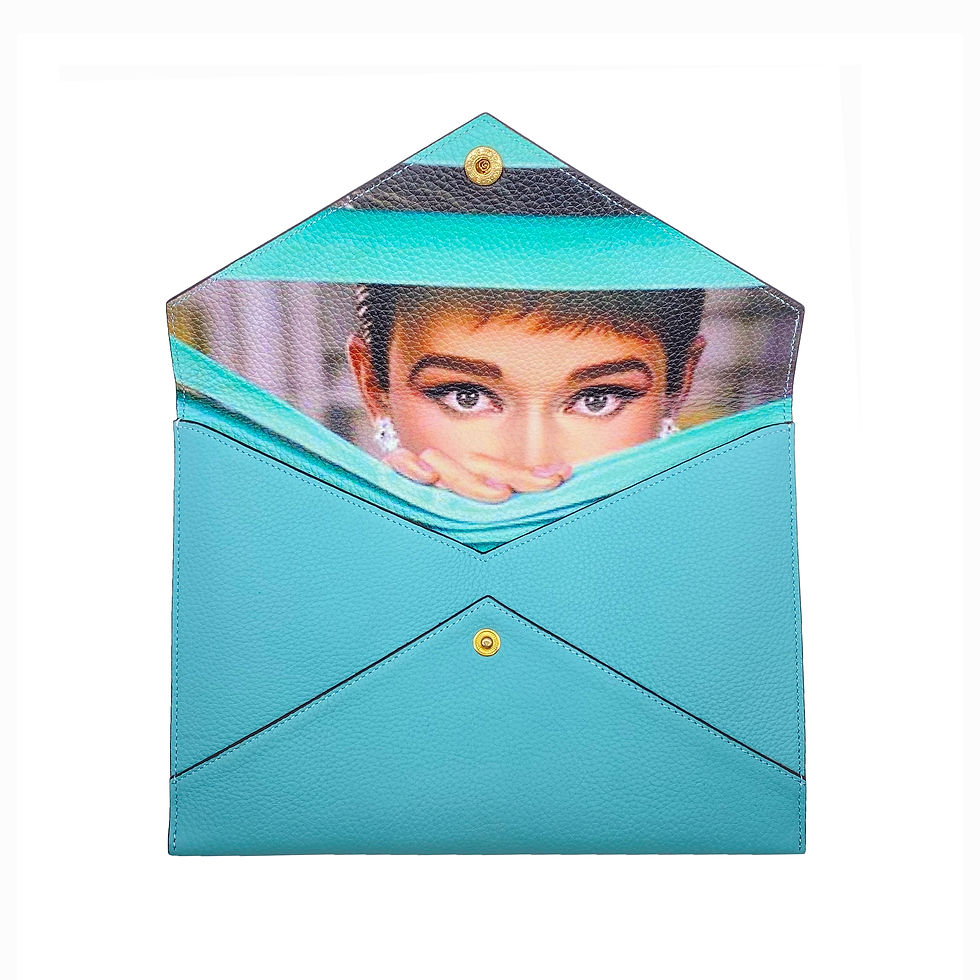 「Isabella」Art Print Cow Leather Envelope