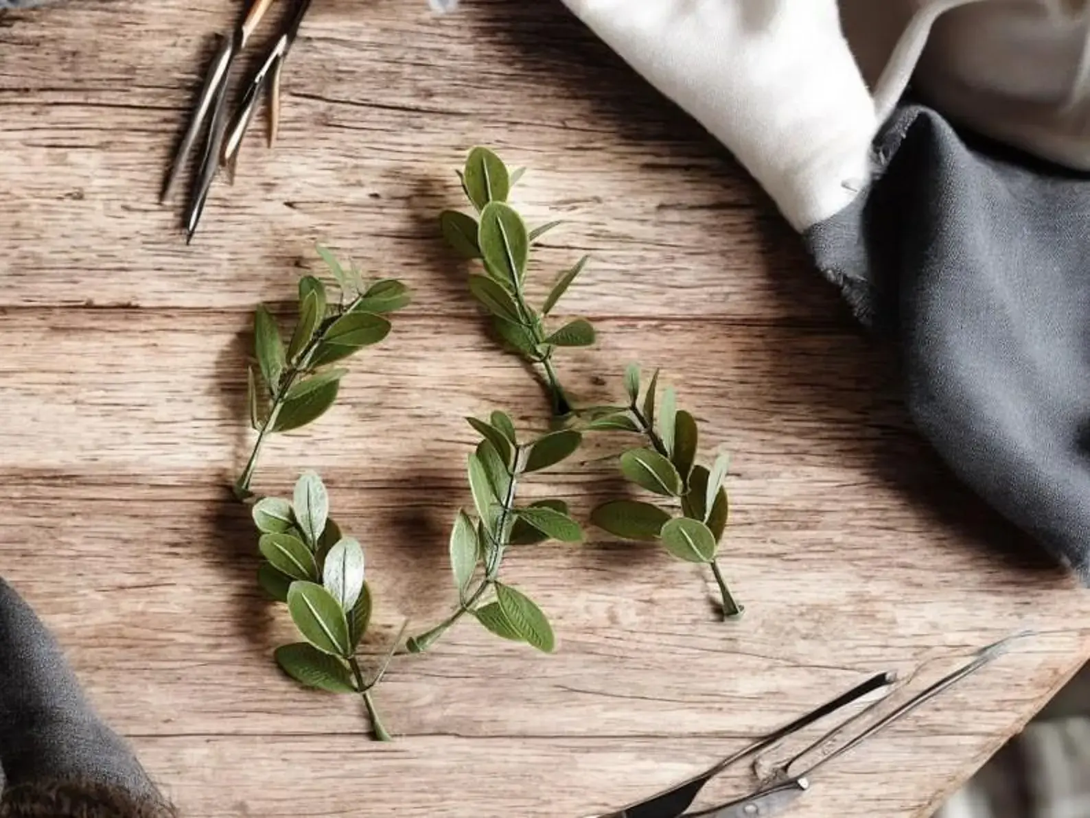Mini Artificial Eucalyptus Stems 100 Pieces : Wedding Bouquet Greenery
