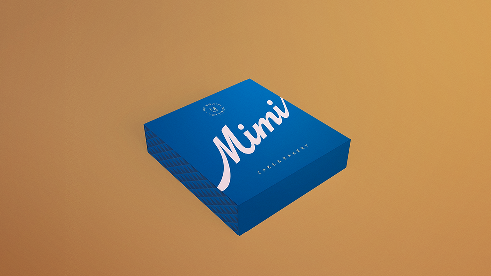 mimi bakery branded cake box and packaging design
