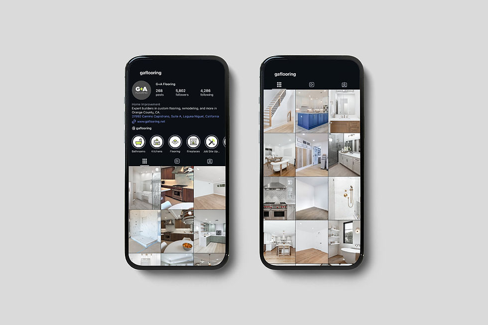 G+A Flooring projects showcased on Instagram marketing visuals