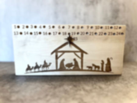Interactive Wooden  Nativity Advent Calendar 15x8