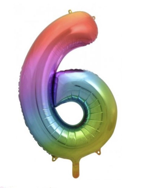 Thumbnail: Rainbow 86cm Number Balloon