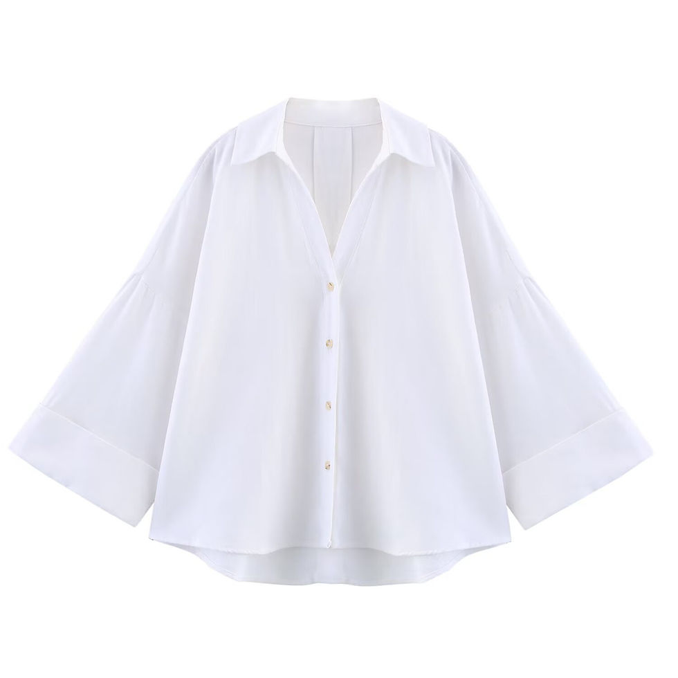 Miniatura: Curled Wide Sleeves Linen