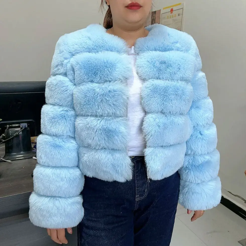 Miniatura: Women's Fashion Faux Fur Coat Super Hot Autumn