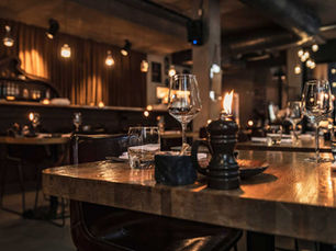 Cozy dinner restaurant scene