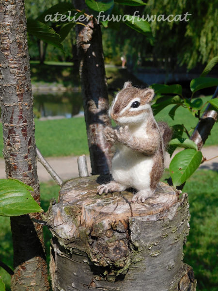 needle felted chipmunk