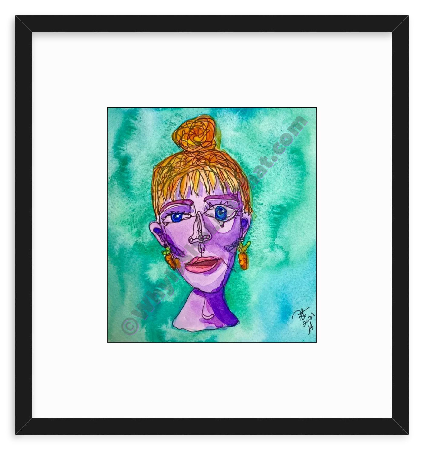 Girl with Carrot Earrings