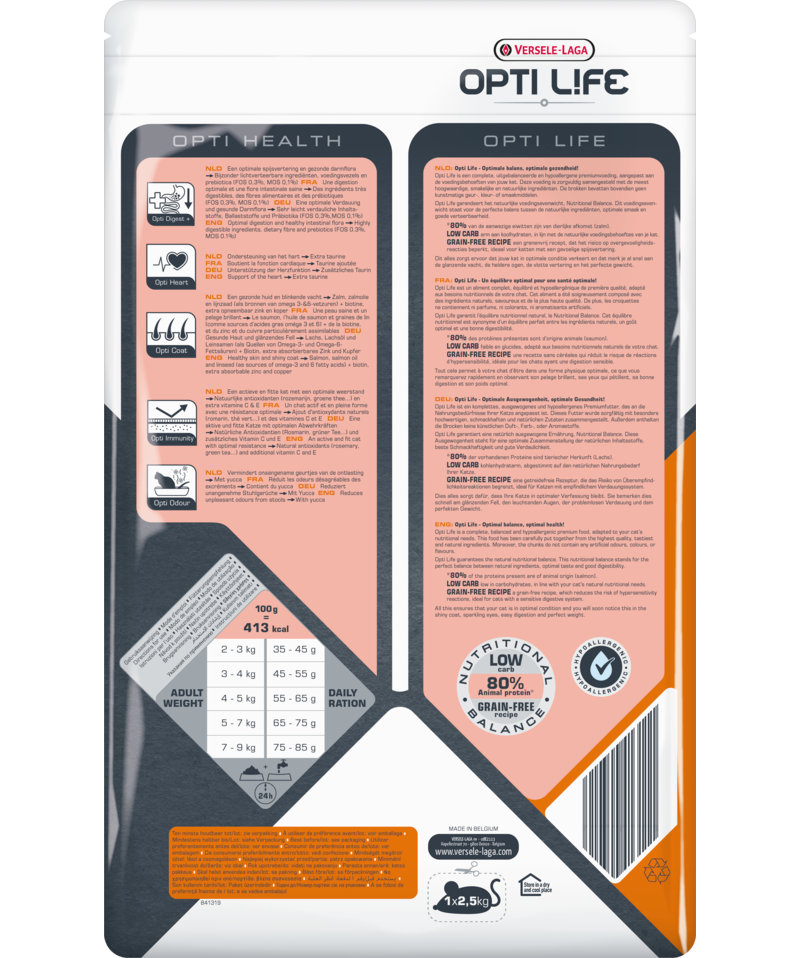 Miniature : Opti life nourriture chat adulte sensible 2,5kg