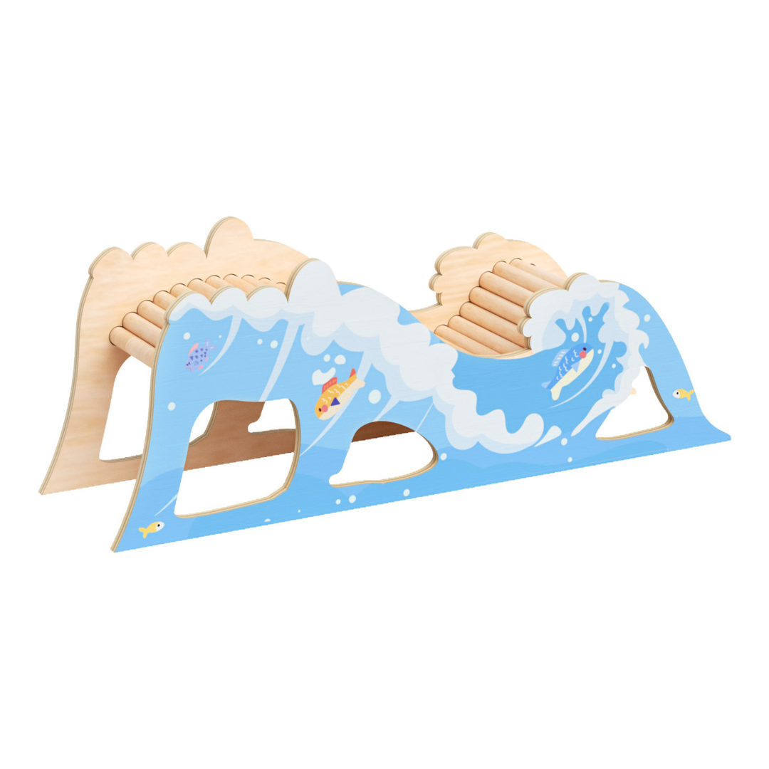Cachette pont en bois - Pont vagues - Wave bridge - Mini et Moe