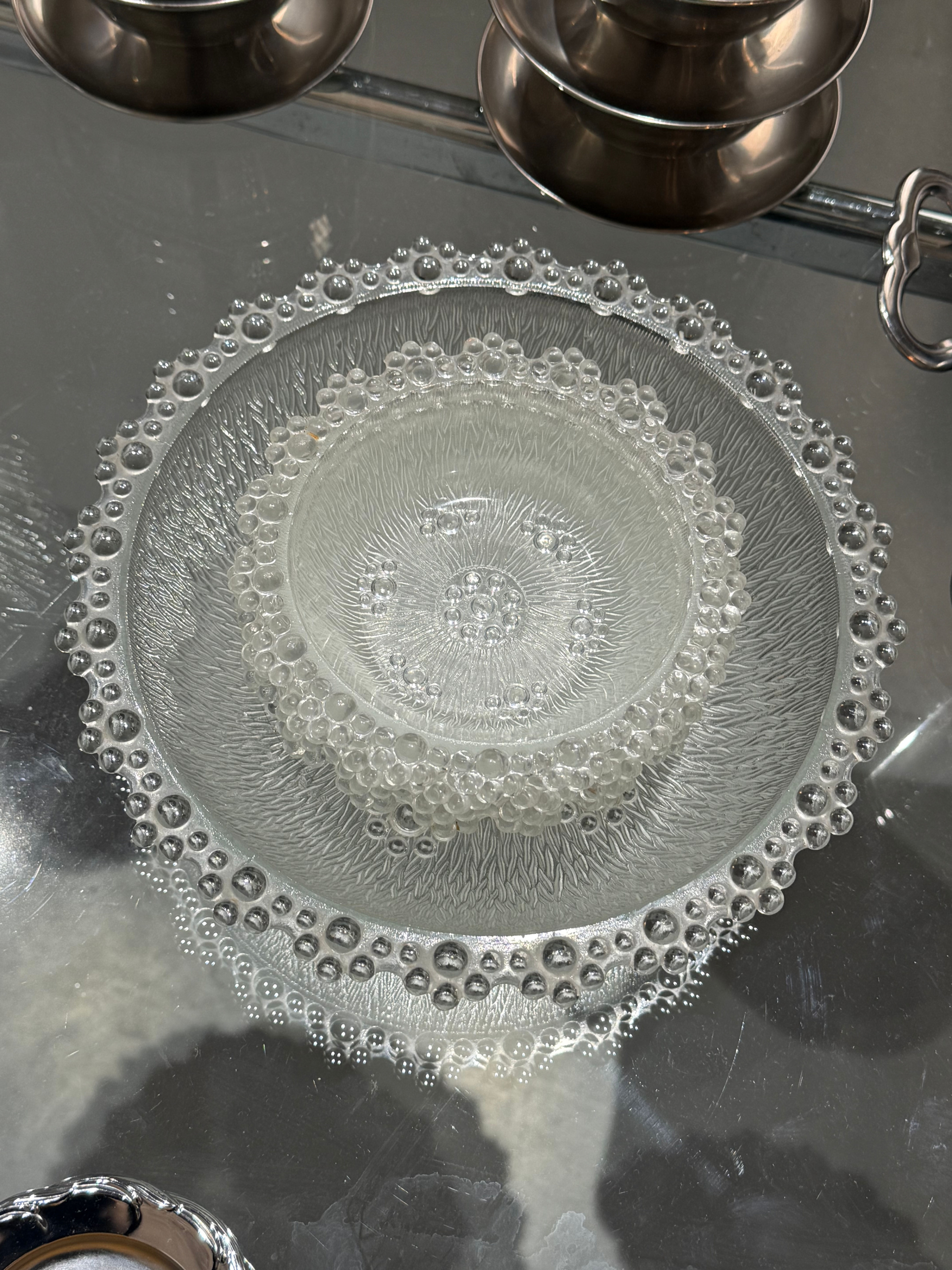 TEXTURED GLASS BOWLS SET [6]