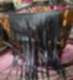 Thumbnail: Axis & crocodile embossed leather shoulder bag with fringe 