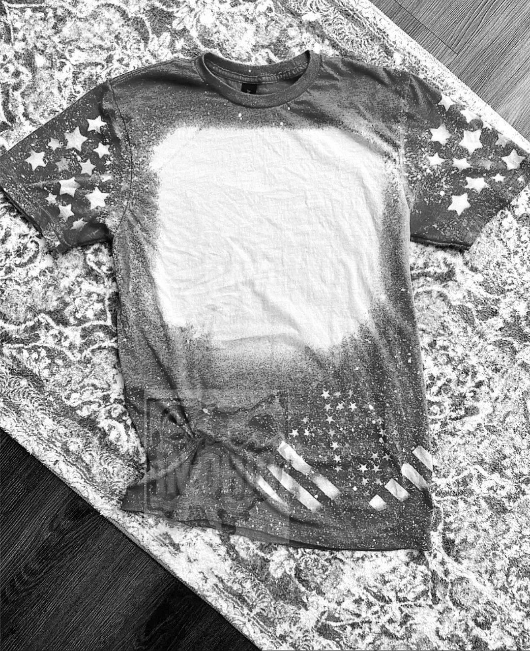 Dark Charcoal bleached American flag shirt - patriotic shirt