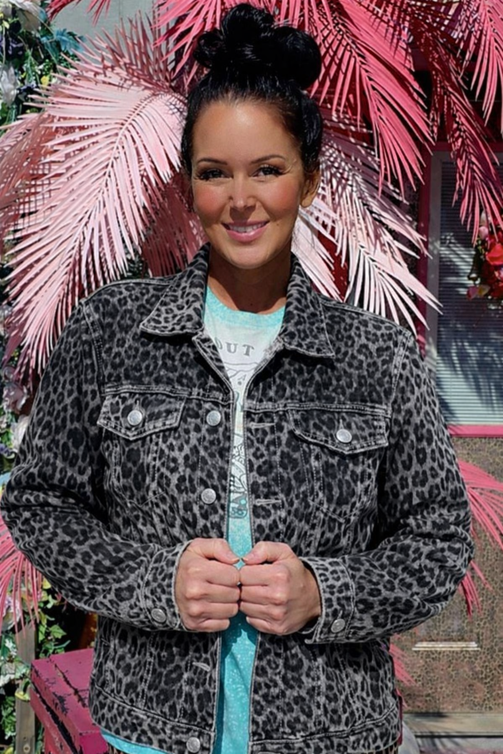 Gray denim Rockstar Glam House Bling jacket