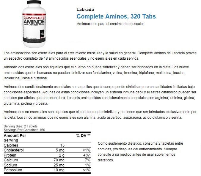 Complete Aminos, 320 Tabs