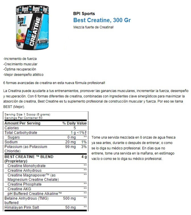 Best Creatine, 300 Gr