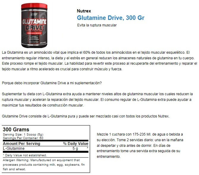 Glutamine Drive, 300 Gr