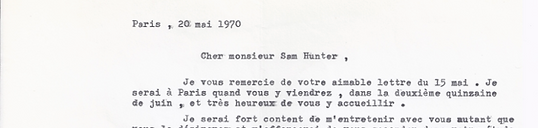 Jean DuBuffet to Sam Hunter, 05.20.1970.png