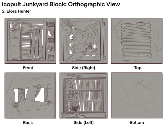 Environment design, background design, prop design, Orthographic, UV wrap,