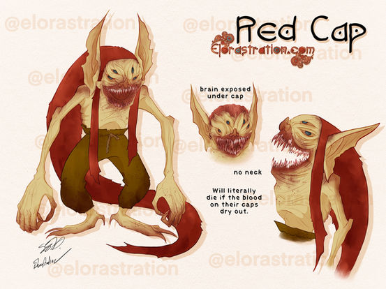 monster, creature, red cap, english folklore, folklore