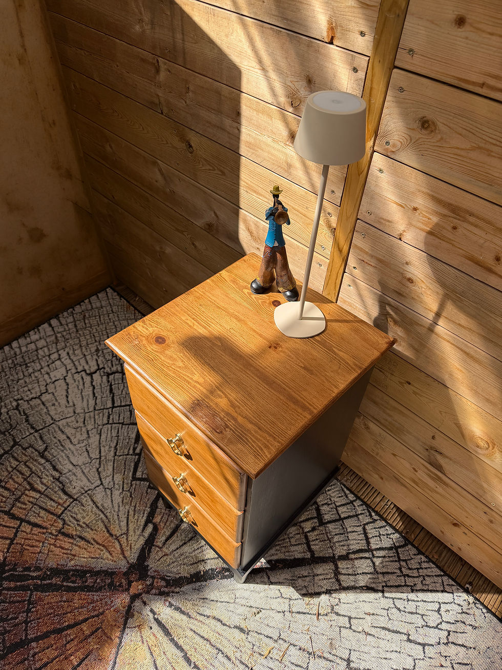 Thumbnail: Little Black & Tan - Small single 3 drawer cabinet