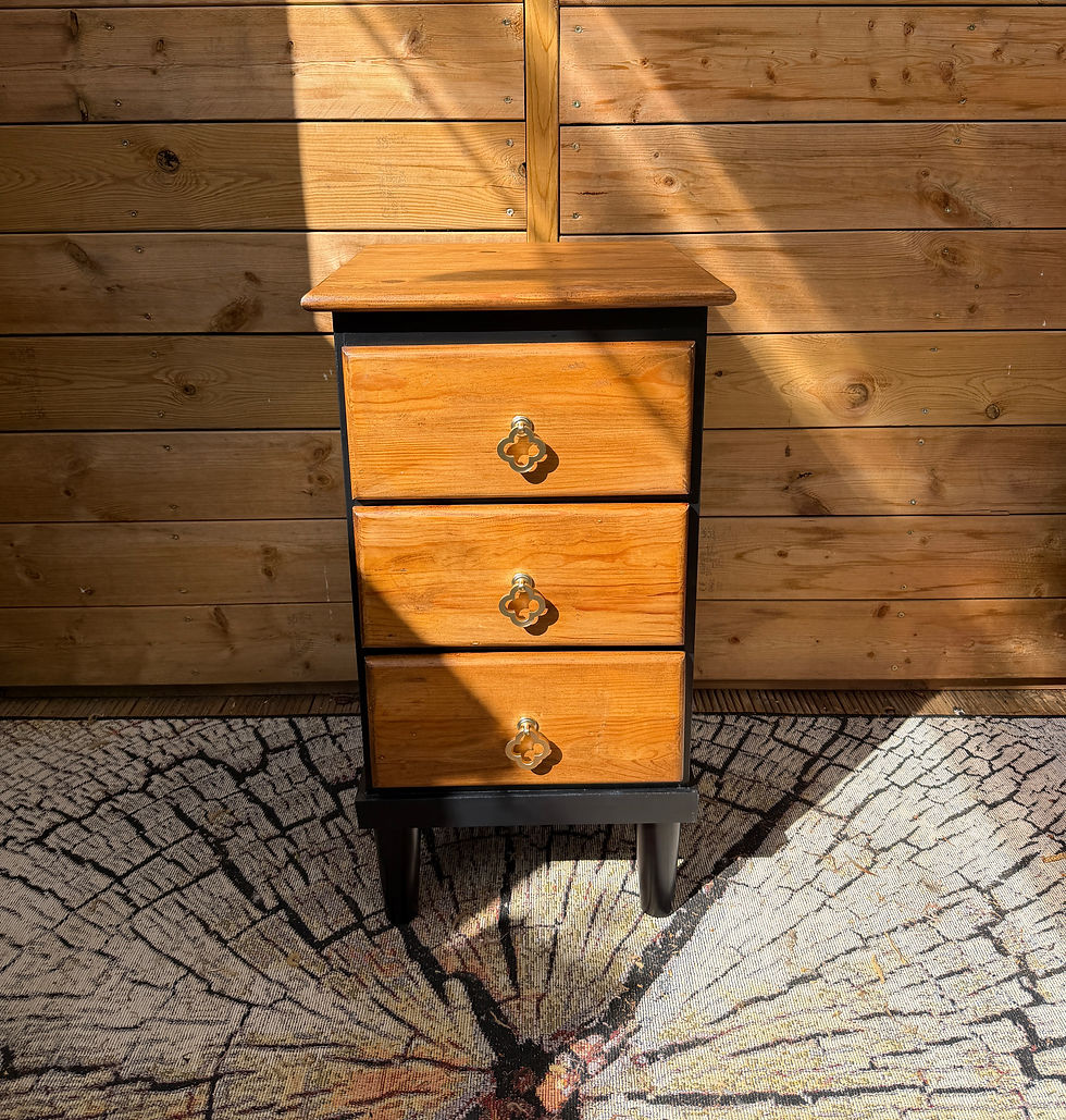Thumbnail: Little Black & Tan - Small single 3 drawer cabinet