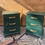 Thumbnail: Green & Gold Bedside Tables: Re-loved Wood Cabinets with Sumac Leaf Design