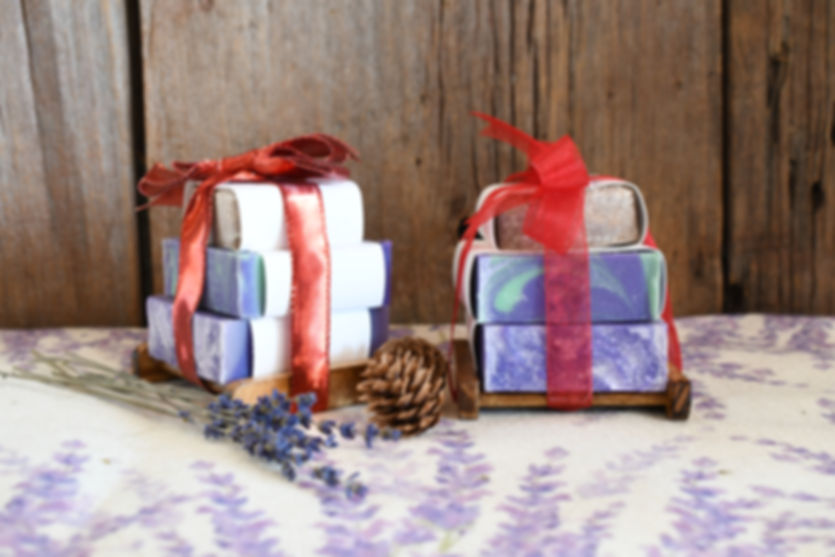 Soap Trio Gift Set with Bamboo Soap Dish