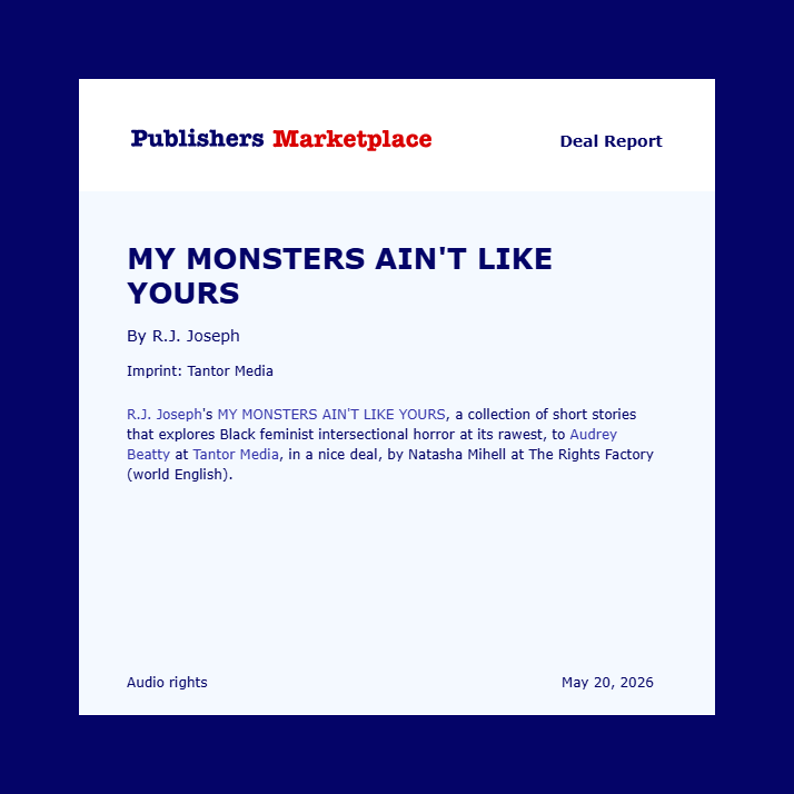 New Audio Deal: MY MONSTERS AIN'T LIKE YOURS by R.J. Joseph