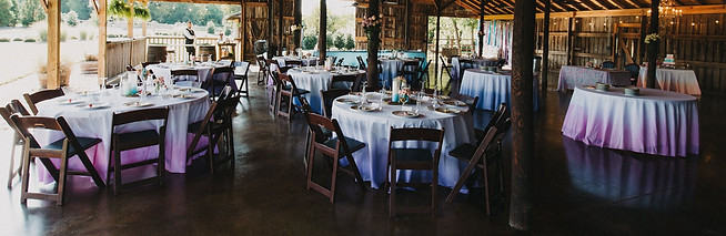 wedding reception at L'Abri at Linwood, dip dyed tablecloths, shabby chic, bohemian, boho