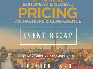 The European Pricing Workshops & Conference RECAP 2016