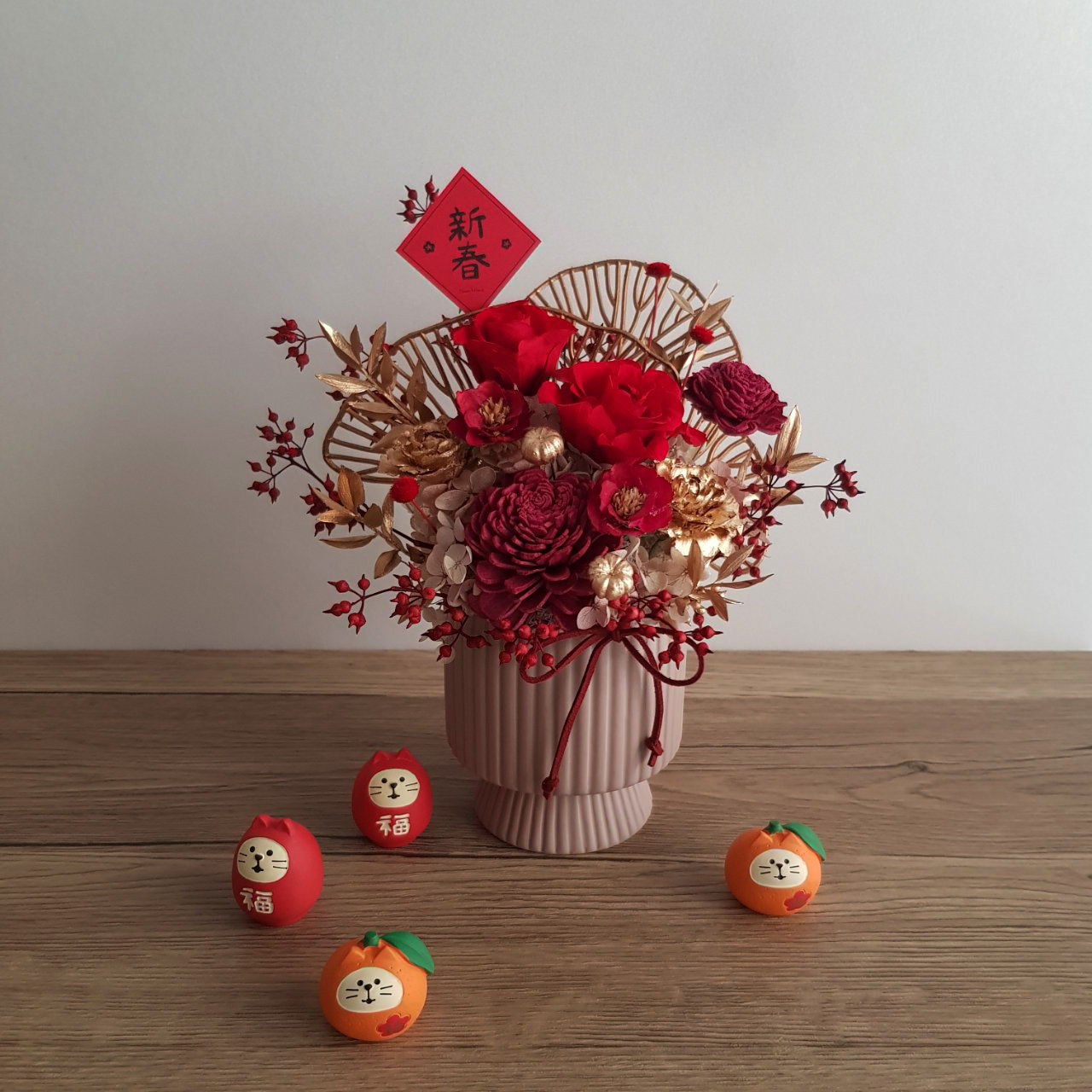 開運長紅_新春永生盆花